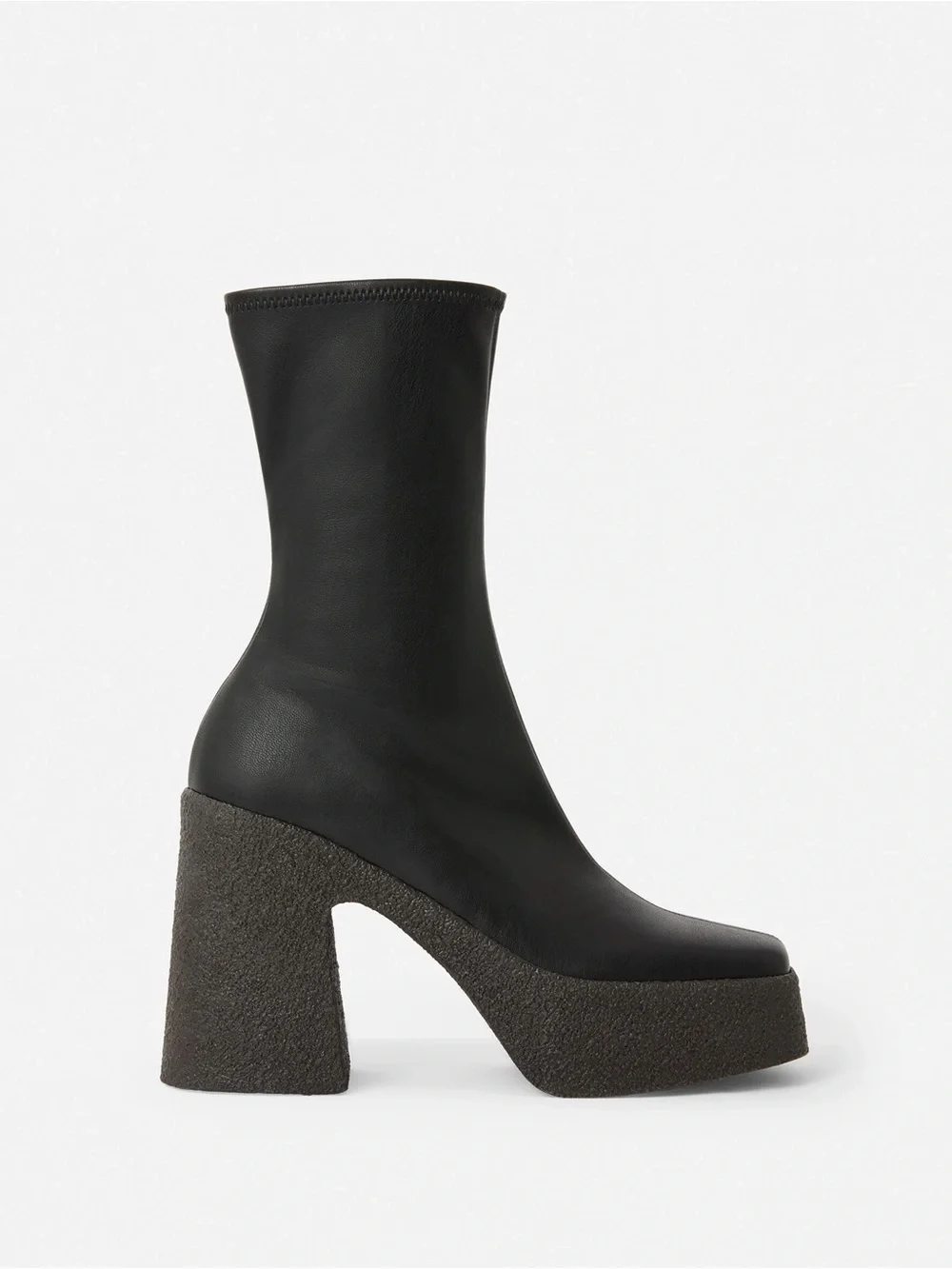Stella McCartney‎ Skyla Black Leather Platform Chunky Boots 38